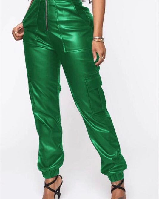Green Leather Pants