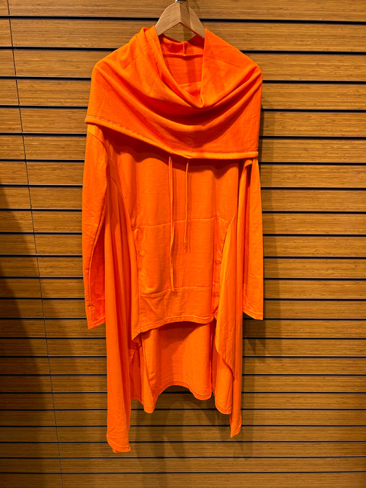 Hi-Low Hoodie Dress | Yellow\Orange