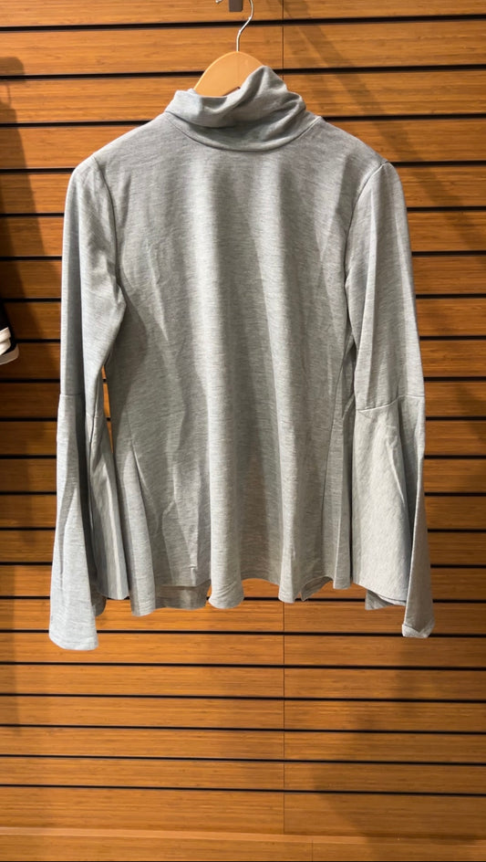 Grey Mock Neck Sweater - Small
