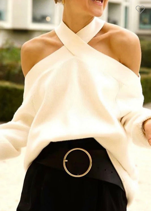 Off-The Shoulder Action Sweater