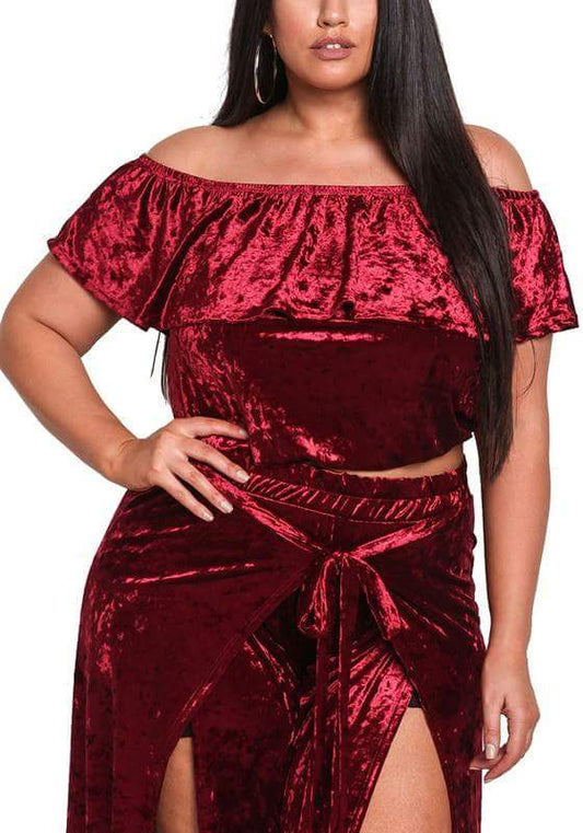 Crushed  Red Top - Dreams Come True Boutique 